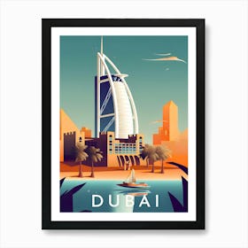 Dubai Retro Travel Art Print