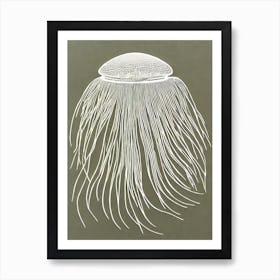 Box Jellyfish Linocut Póster