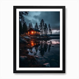 Scandinavian lake Art Print