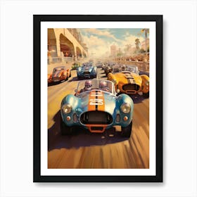 Classic Car Race Retro Racing Car Art Print