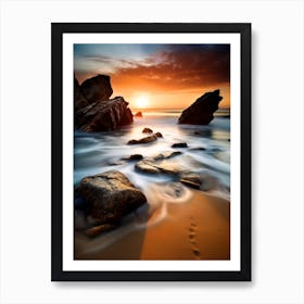 Sunset At The Beach i Art Print