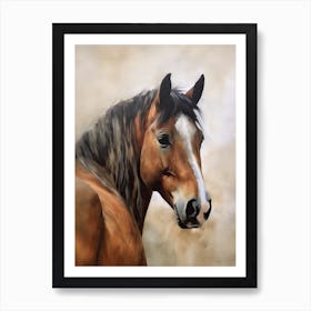 A Brown Horse Painting On Canvas Art Print