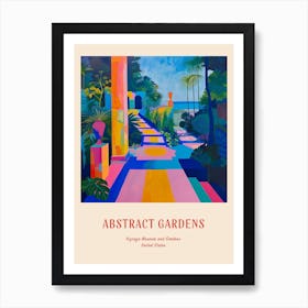 Colourful Gardens Vizcaya Museum And Gardens Usa 2 Red Poster Art Print