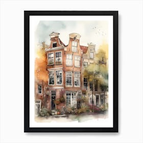 De Pijp Amsterdam Neighborhood, Watercolour 1 Art Print