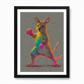 Kangaroo Boxing 4 Art Print