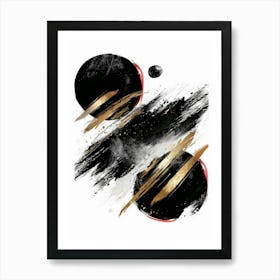 Abstract Black And Gold Painting 31 Art Print