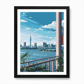 Odaiba Tokyo 1 Colourful Illustration Art Print