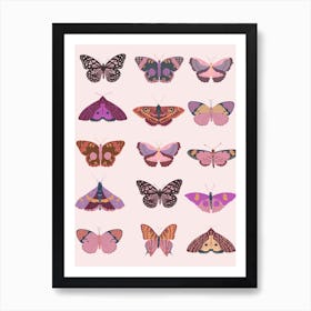 Pink Butterflies Art Print