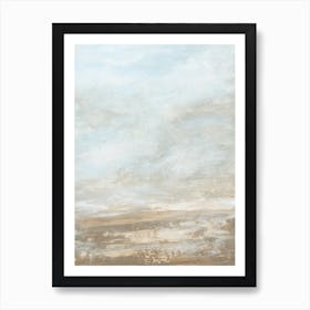 Serene - Blue Brown Abstract Landscape Painting Art Print