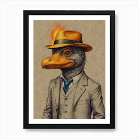 Duck In A Suit 1 Art Print