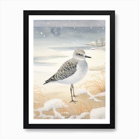 Winter Bird Painting Grey Plover 1 Art Print