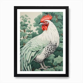 Ohara Koson Inspired Bird Painting Rooster 2 Art Print