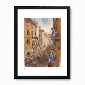 Palio Di Siena, Tuscany, Italy 1 Watercolour Travel Poster Art Print