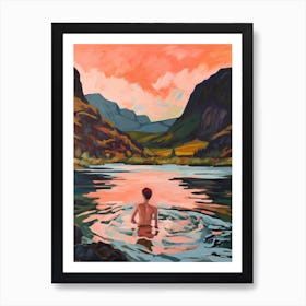 Wild Swimming At Loch An Eilein Scotland 1 Art Print