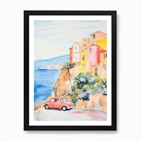 Watercolor Italian Coast 2 Art Print
