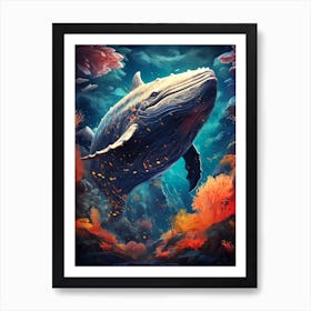 Whale Underwater Art Print