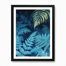 Blue Star Fern Painting 4 Art Print