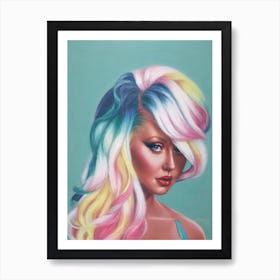 Christina Aguilera Colourful Illustration Affiche