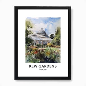 Kew Gardens, London 1 Watercolour Travel Poster Art Print