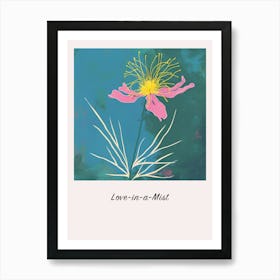 Love In A Mist 1 Square Flower Illustration Poster Art Print