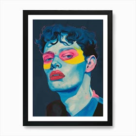 Young Man With Colorful Makeup Art Print