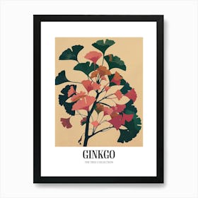 Ginkgo Tree Colourful Illustration 3 Poster Art Print