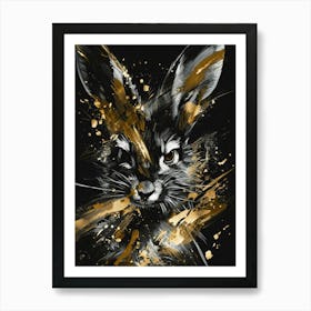 Gold Hare Art Print