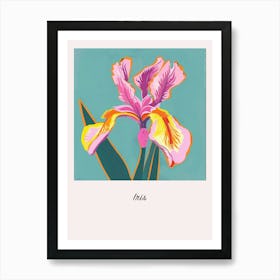 Iris 1 Square Flower Illustration Poster Art Print