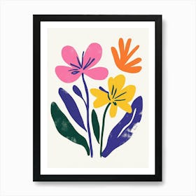 Flowers On A White Background 27 Art Print