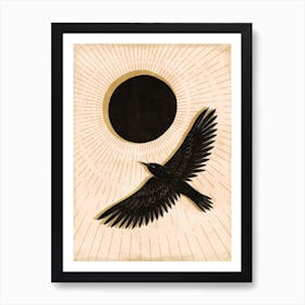 Raven And A Black Sun Art Print