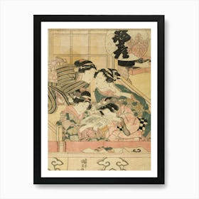 Young Women In A Theater Balcony By Utagawa Kunisada Art Print