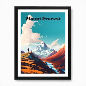 Mount Everest Adventure Travel Art Illustration Art Print