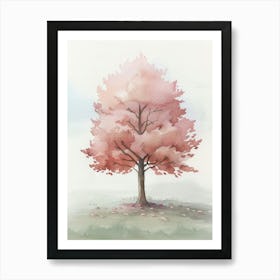 Maple Tree Atmospheric Watercolour Painting 4 Art Print