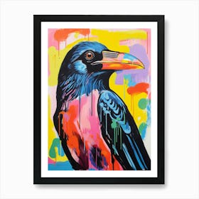 Colourful Bird Painting Raven 4 Art Print