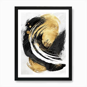 Abstract Black And Gold Canvas Print 6 Art Print