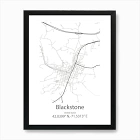 Blackstone,United States Minimalist Map Art Print