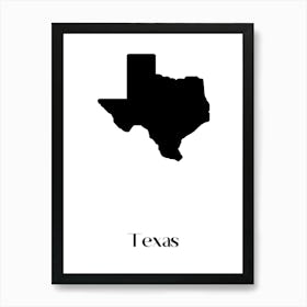 Texas Silhouette city. Art Print