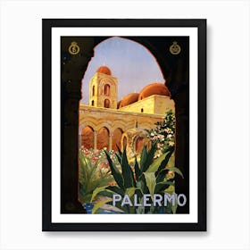 Vintage Palermo Travel Poster, Dawn Hudson Art Print