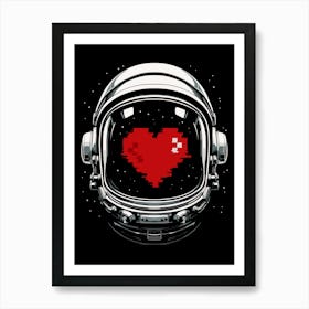 Astronaut Love Space Art Print