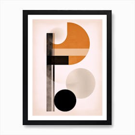 Harmony in Hues: Bauhaus Beige Circles Art Print