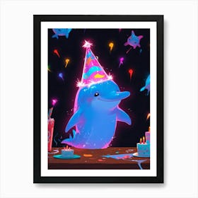 Birthday Dolphin 2 Art Print