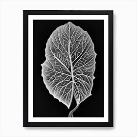Redbud Leaf Linocut 1 Art Print