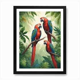 Parrots In The Jungle Art Print