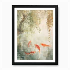 Koi Fish In The Pond Art Print
