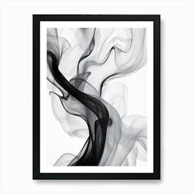 Fluid Dynamics Abstract Black And White 5 Art Print