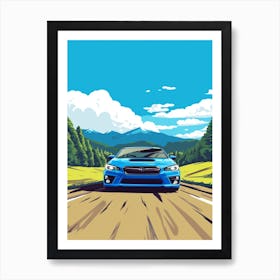 A Subaru Impreza In The The Great Alpine Road Australia 4 Art Print