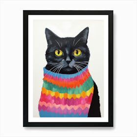 Baby Animal Wearing Sweater Cat 1 Art Print