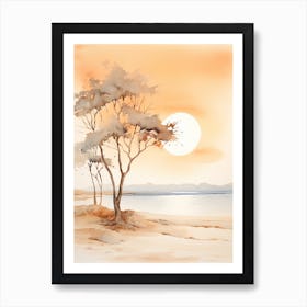 Watercolour Of Praia Do Camilo   Algarve Portugal 0 Art Print