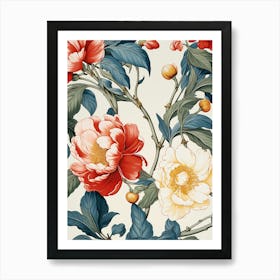 Peony Flower Wallpaper 4 Art Print