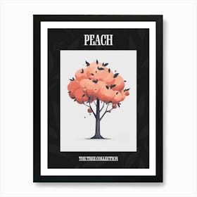 Peach Tree Pixel Illustration 3 Poster Art Print